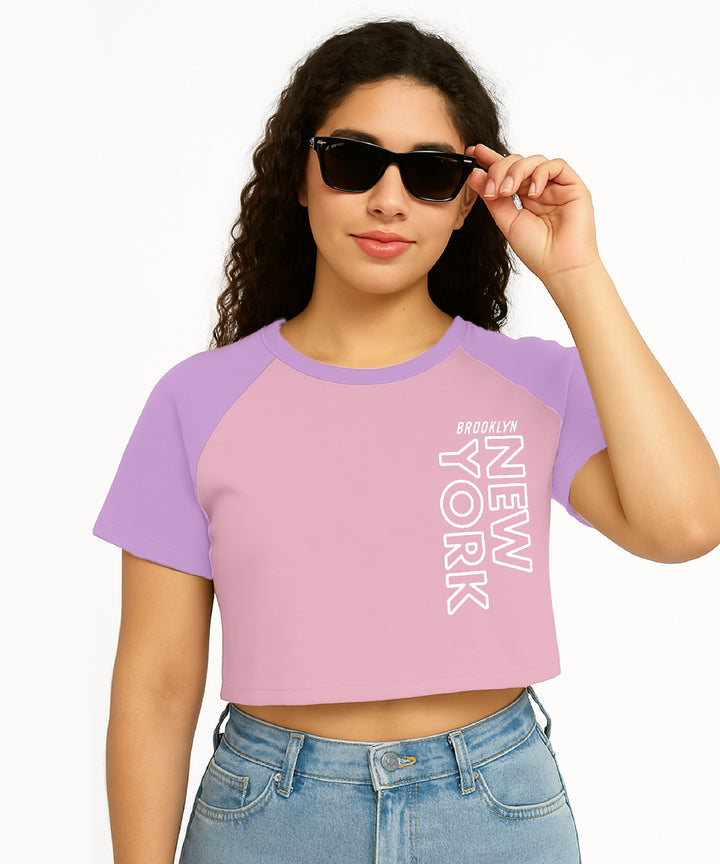Womens Crop Top with Raglan Sleeve