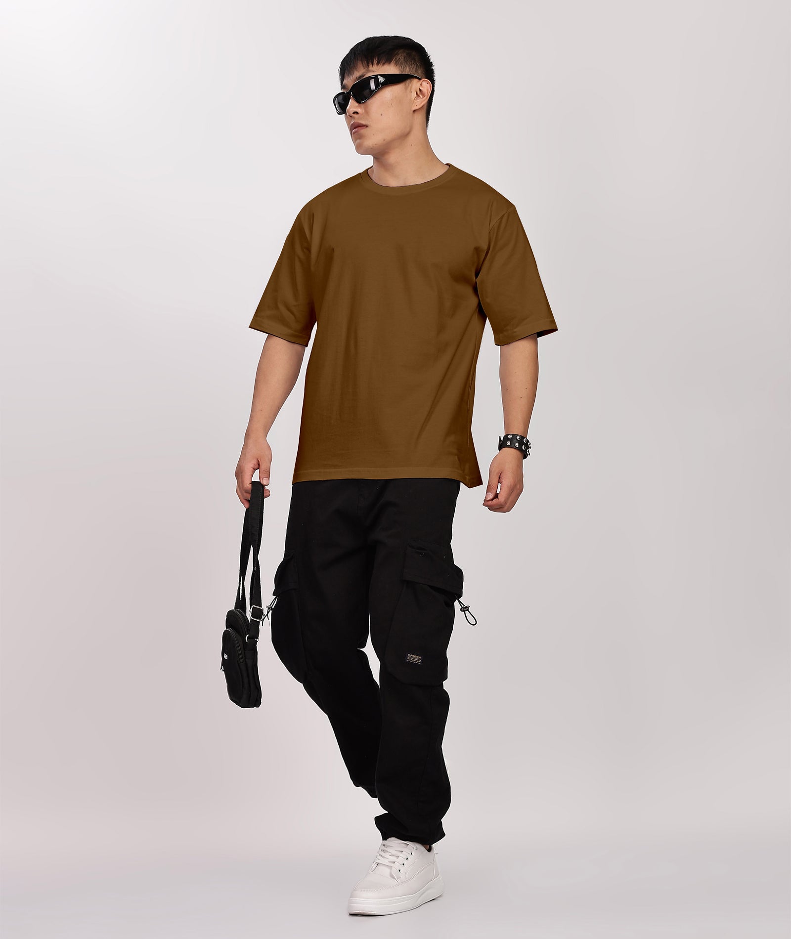 Men's Relaxed Fit Brown Tshirt