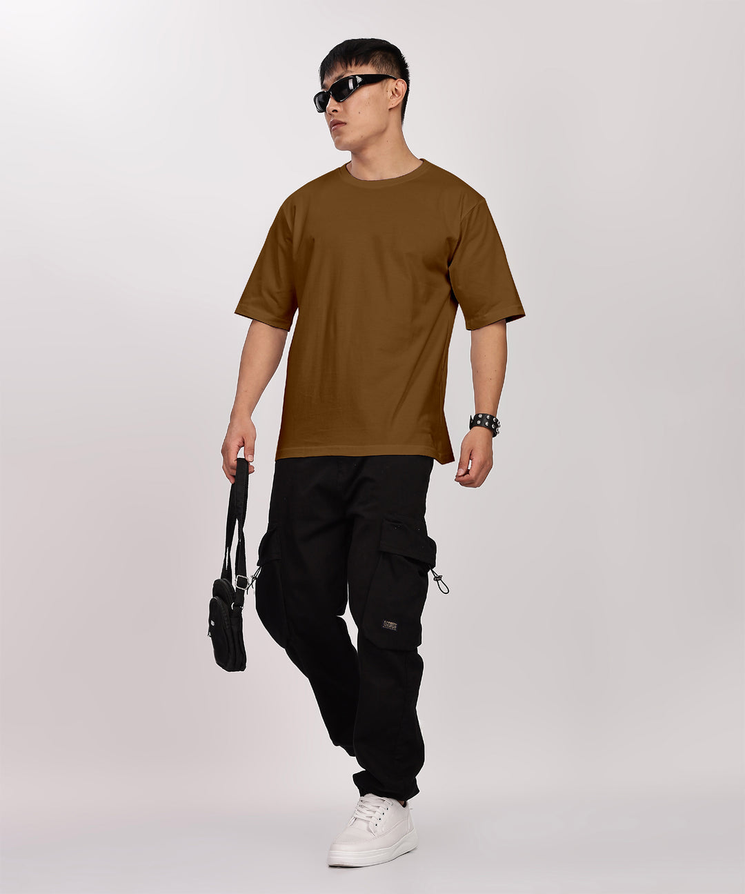Men's Relaxed Fit Brown Tshirt