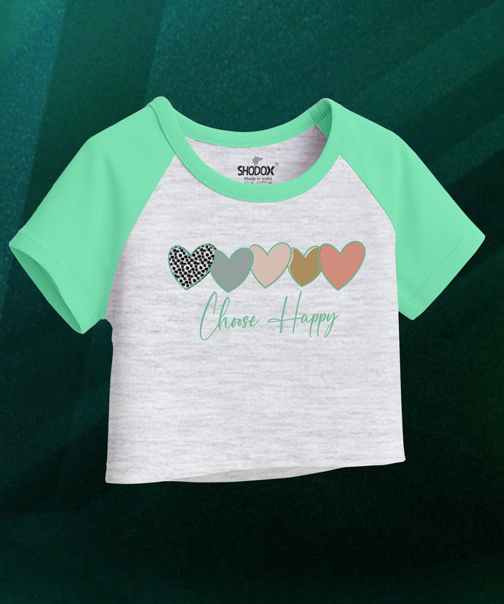 Womens Crop Top with Raglan Sleeve