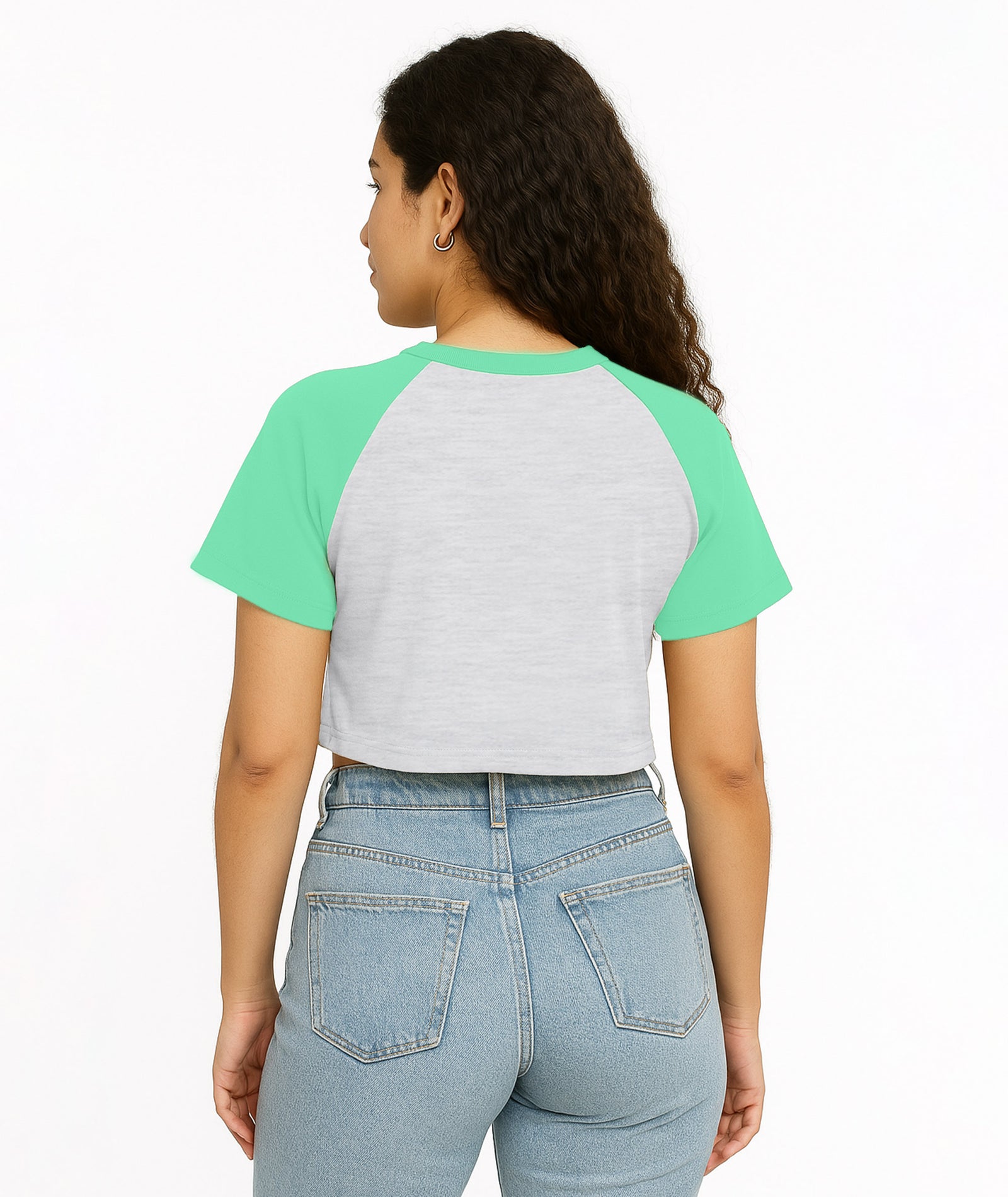 Womens Crop Top with Raglan Sleeve