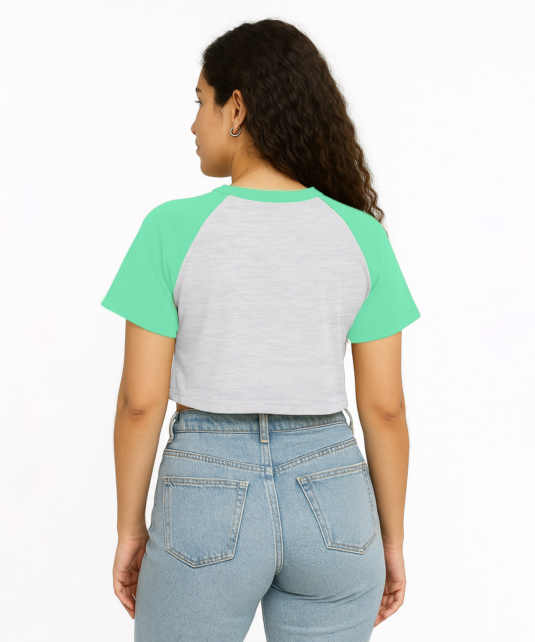 Womens Crop Top with Raglan Sleeve