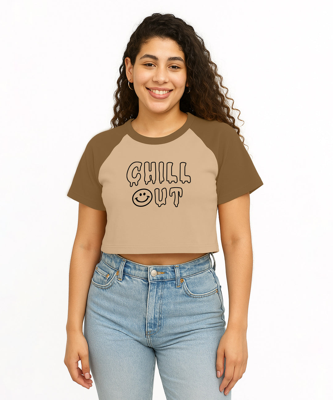 Womens Crop Top with Raglan Sleeve