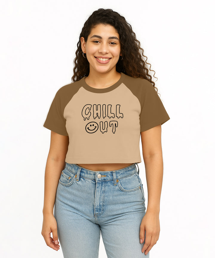 Womens Crop Top with Raglan Sleeve