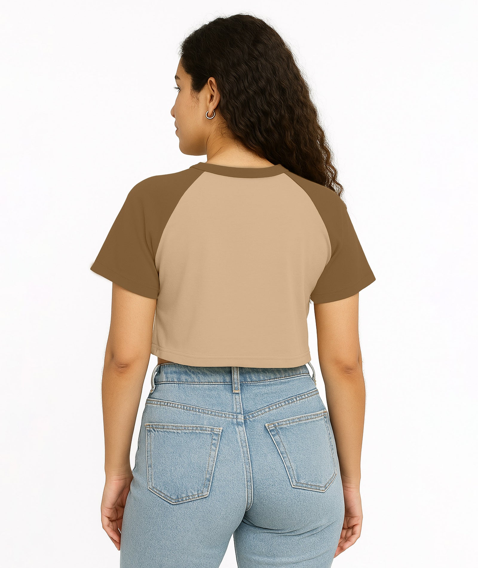 Womens Crop Top with Raglan Sleeve