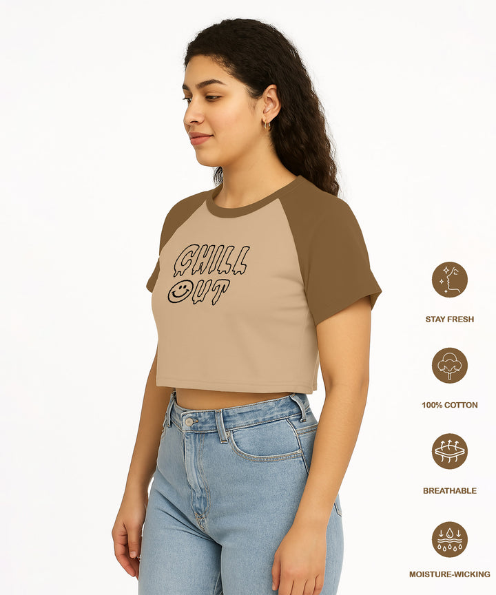 Womens Crop Top with Raglan Sleeve