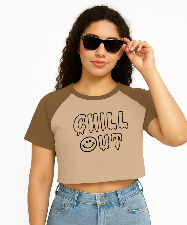 Womens Crop Top with Raglan Sleeve