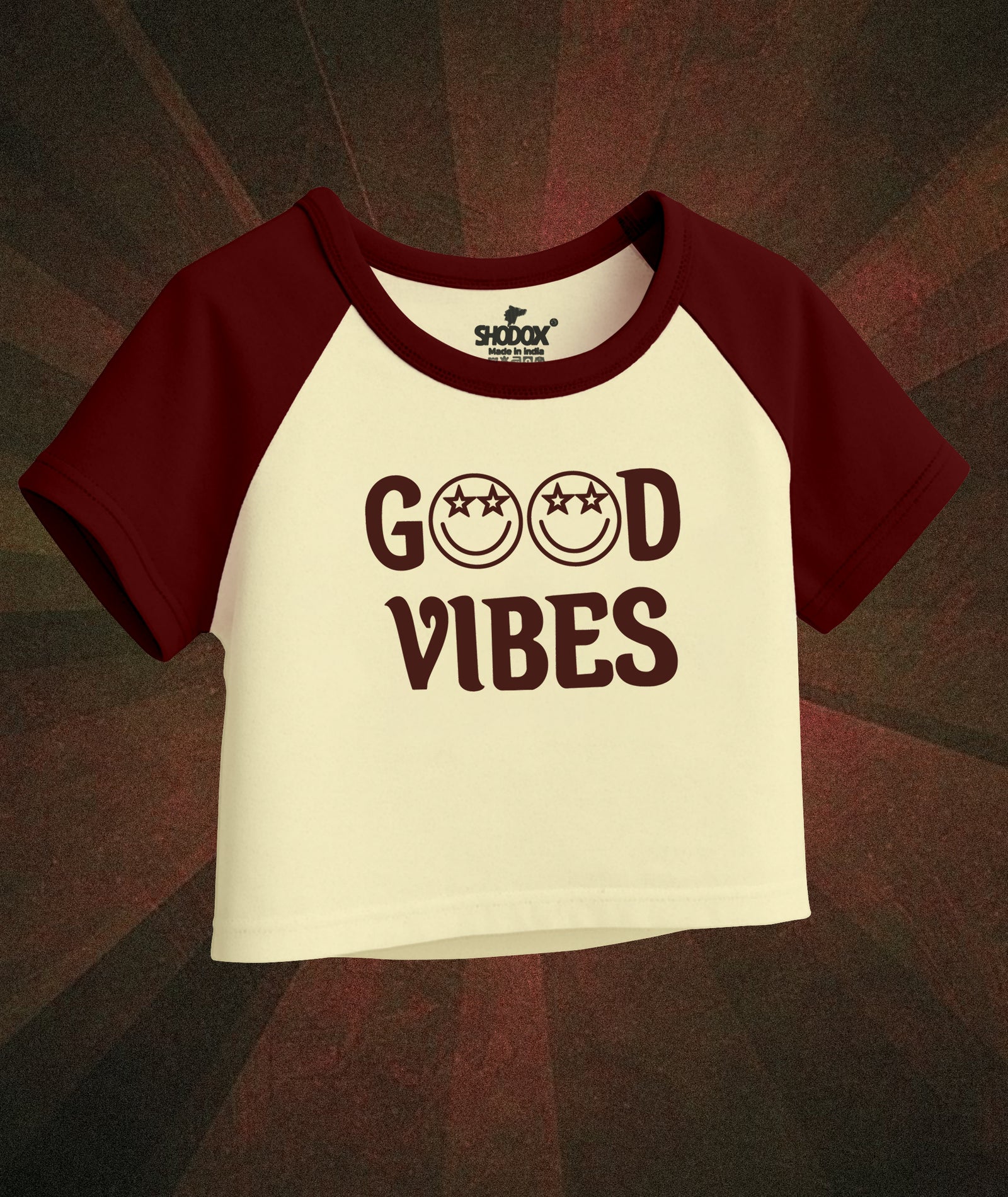 Womens Crop Top with Raglan Sleeve