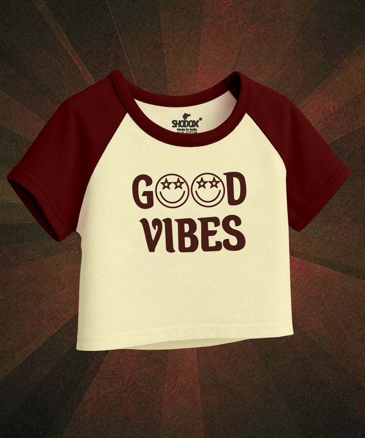 Womens Crop Top with Raglan Sleeve