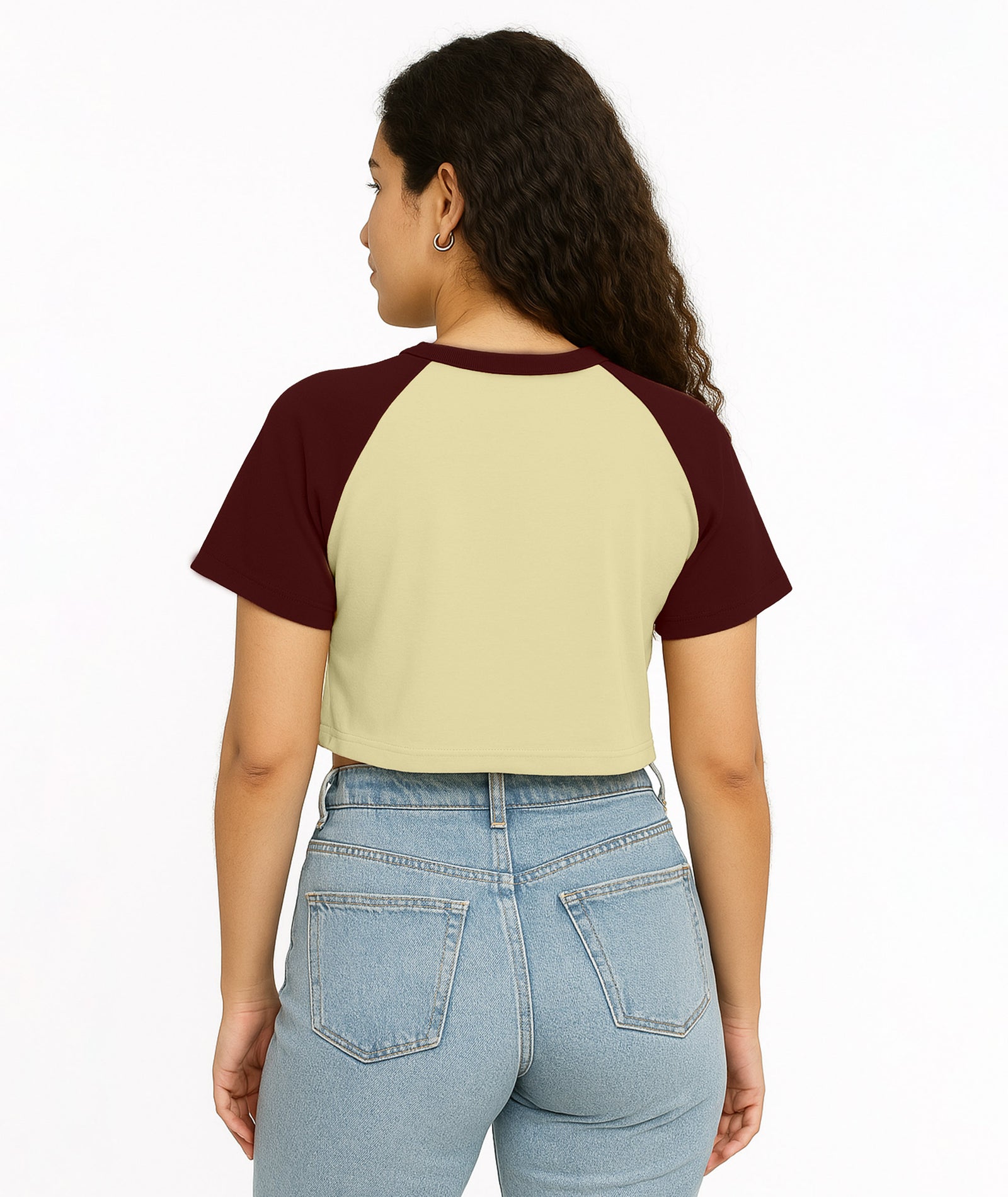 Womens Crop Top with Raglan Sleeve