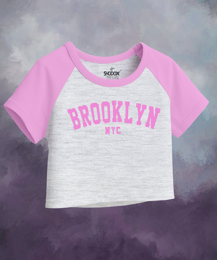 Womens Crop Top with Raglan Sleeve