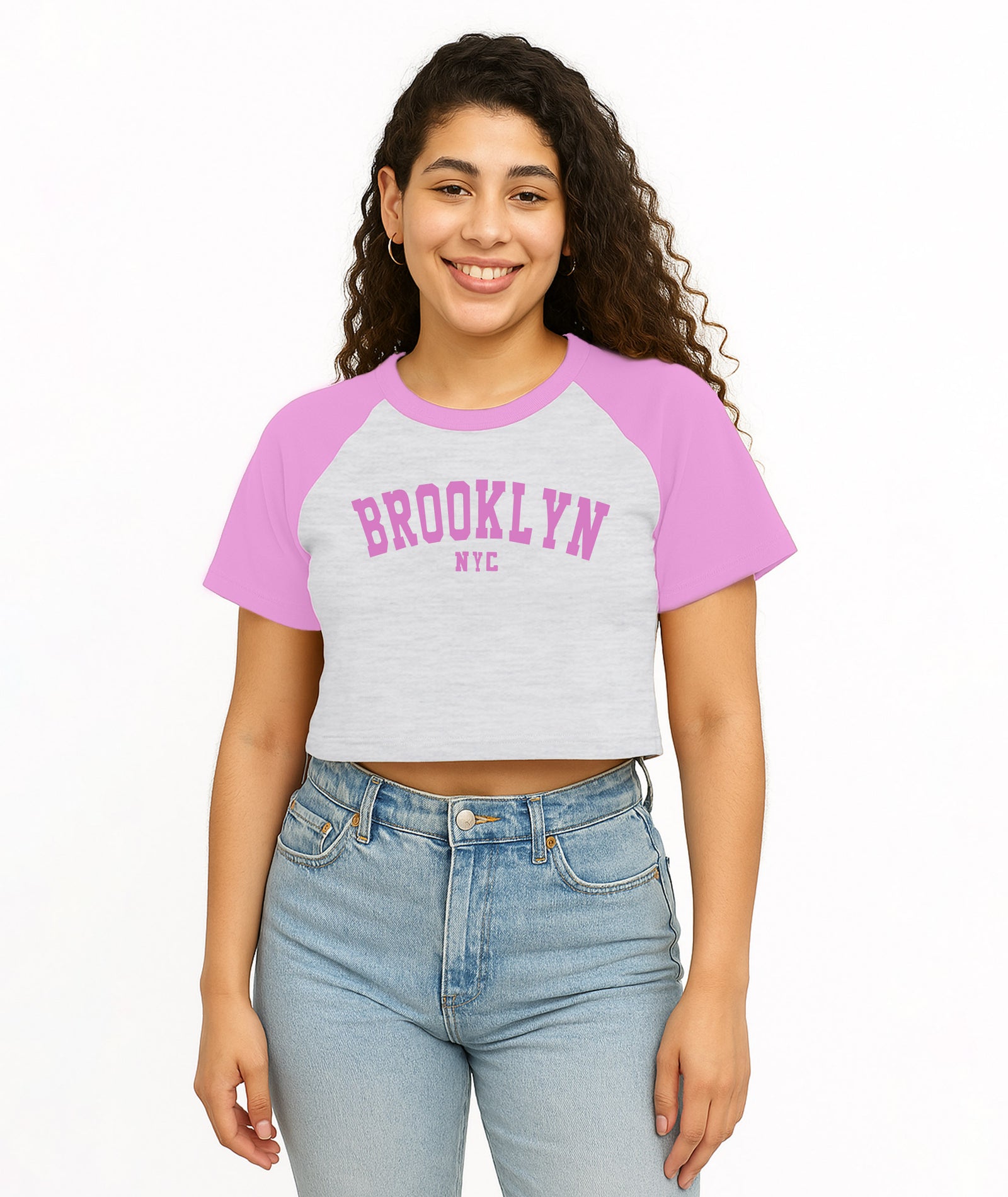 Womens Crop Top with Raglan Sleeve