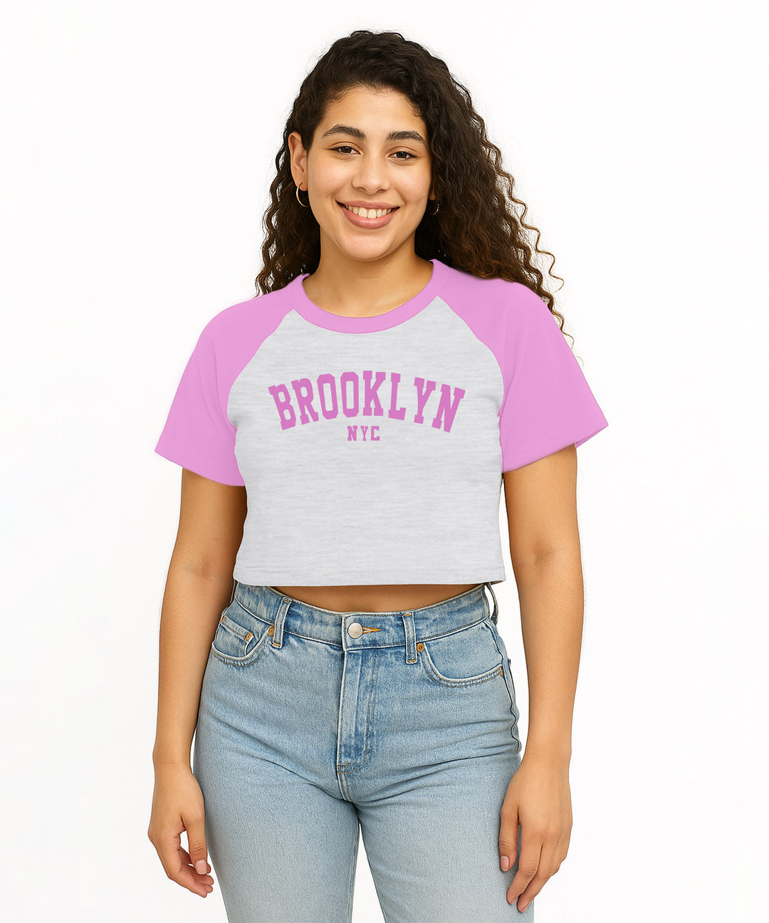 Womens Crop Top with Raglan Sleeve