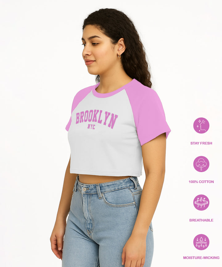 Womens Crop Top with Raglan Sleeve