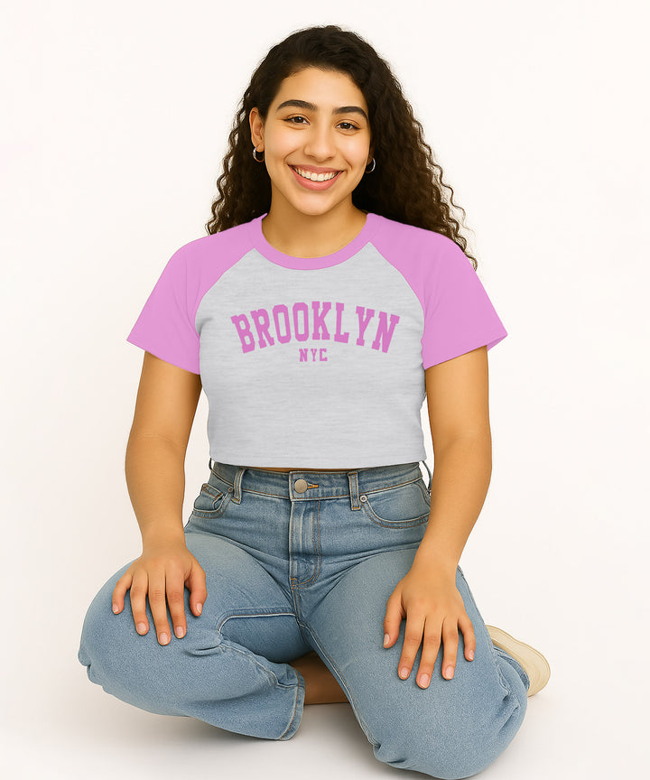 Womens Crop Top with Raglan Sleeve