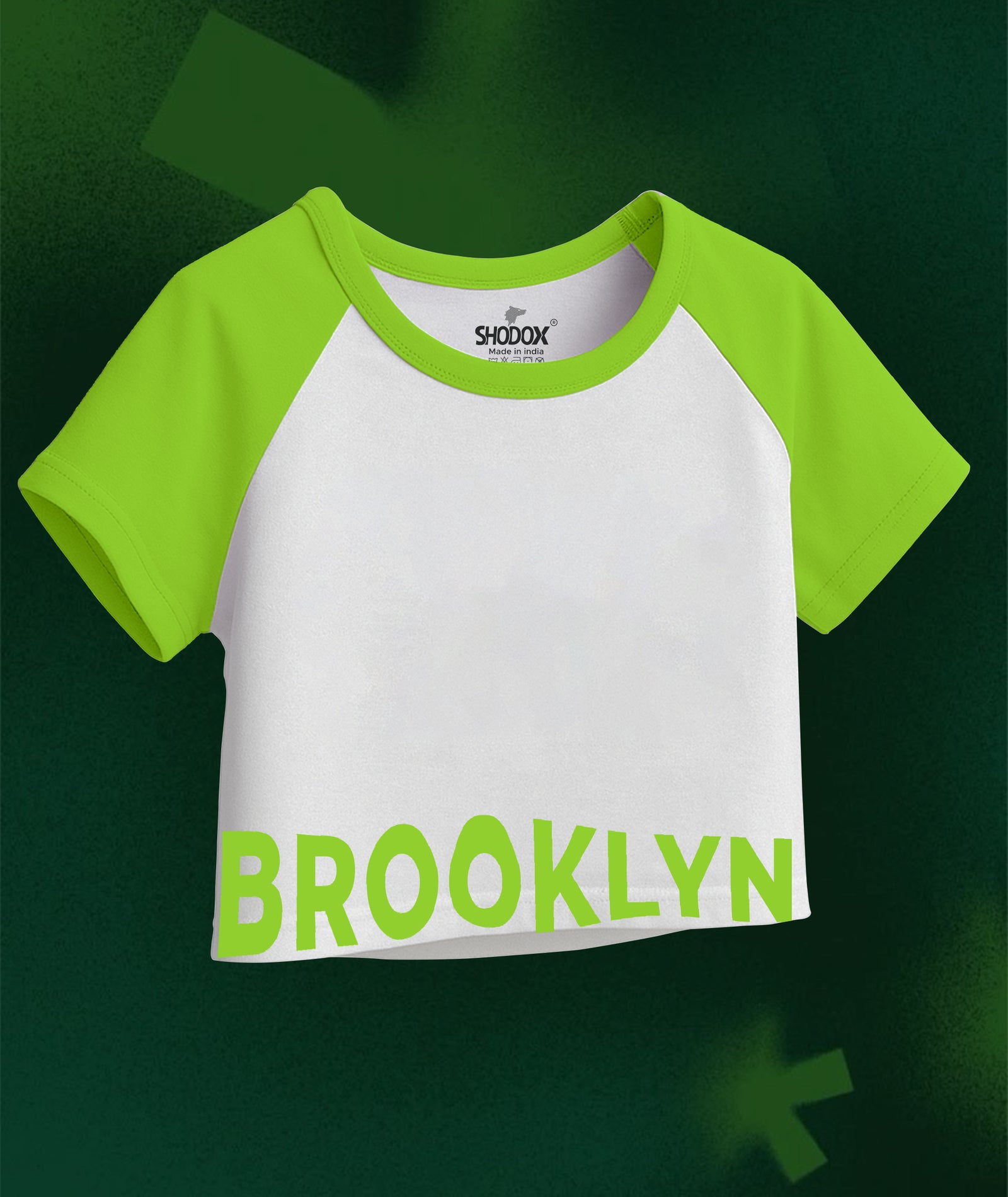 Womens Crop Top with Raglan Sleeve