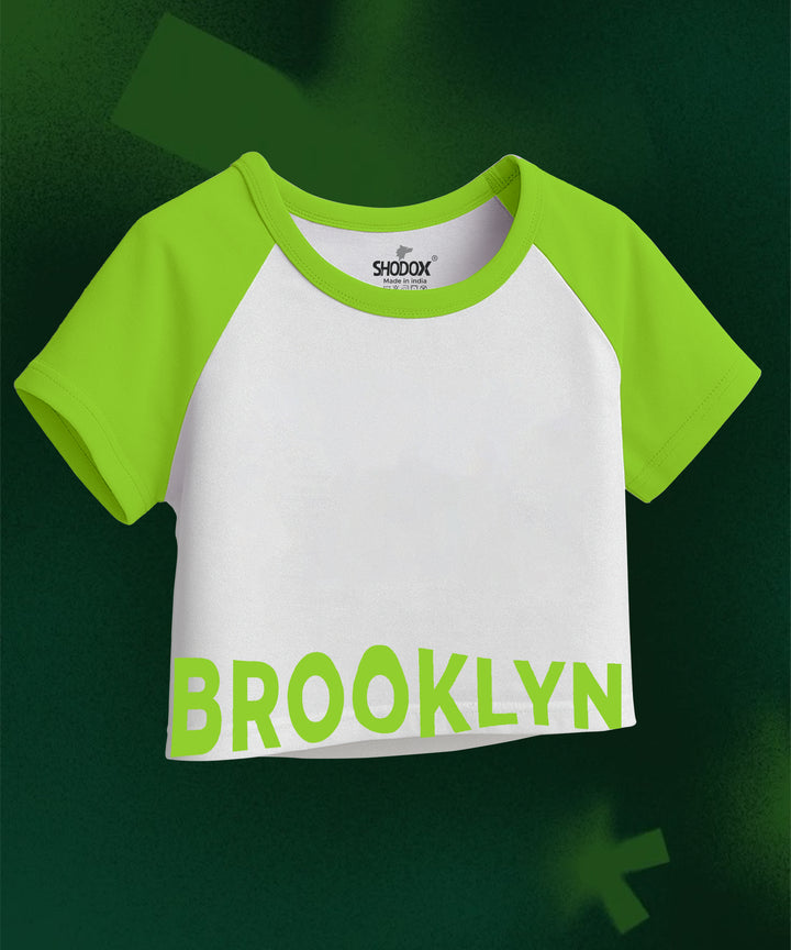 Womens Crop Top with Raglan Sleeve