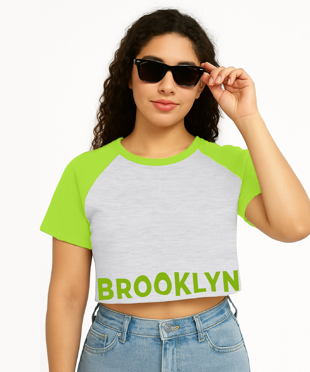 Womens Crop Top with Raglan Sleeve