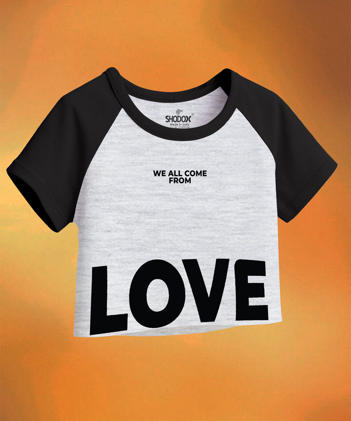 Womens Crop Top with Raglan Sleeve