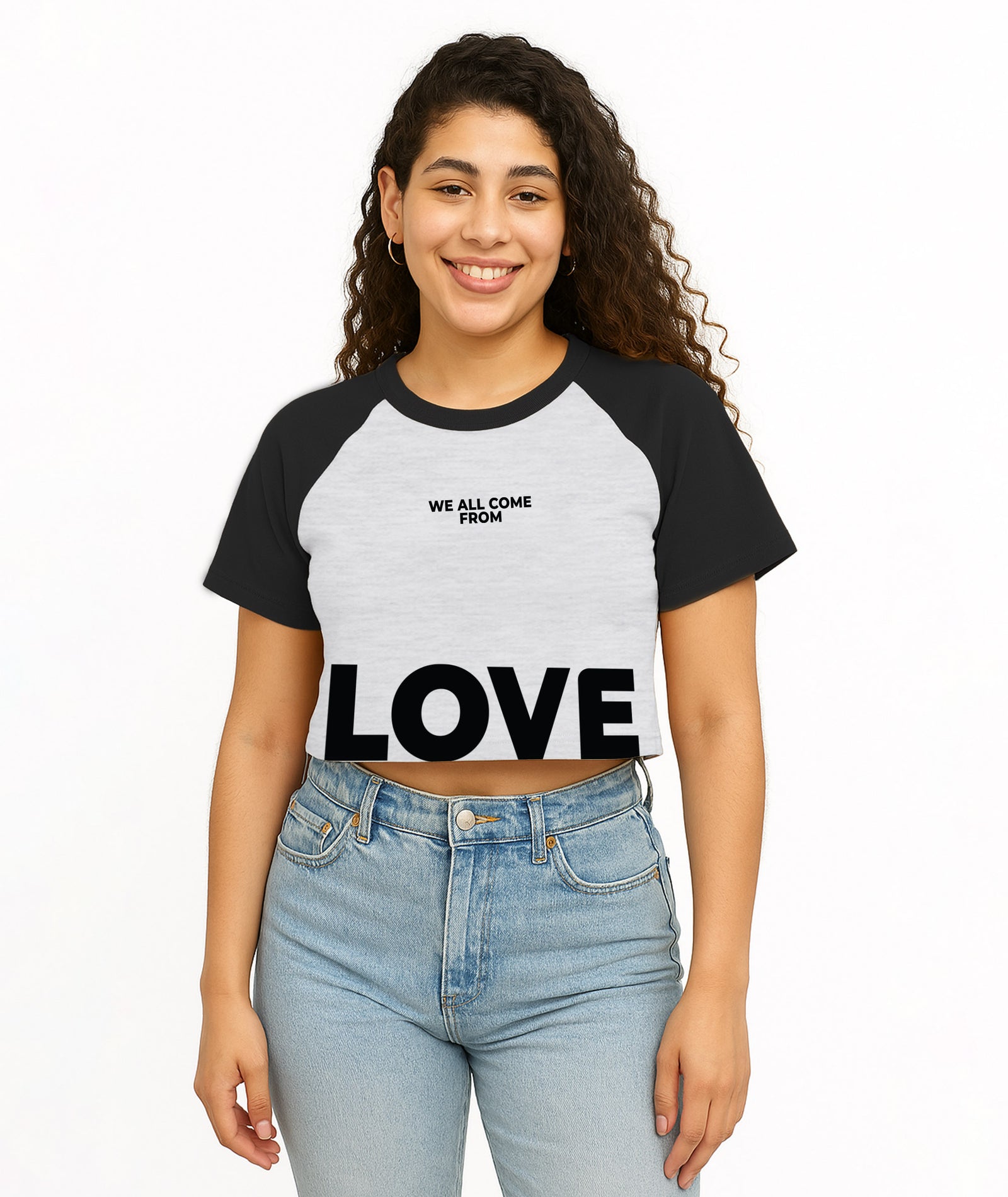 Womens Crop Top with Raglan Sleeve