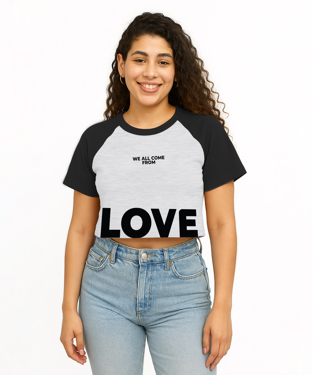 Womens Crop Top with Raglan Sleeve