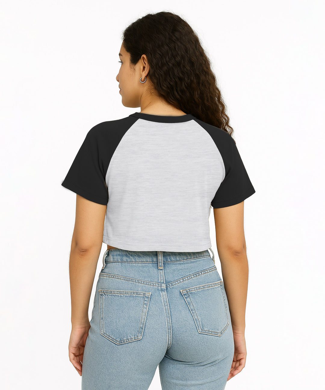Womens Crop Top with Raglan Sleeve
