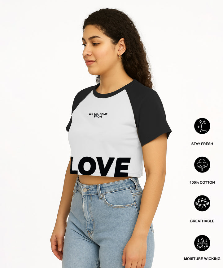 Womens Crop Top with Raglan Sleeve
