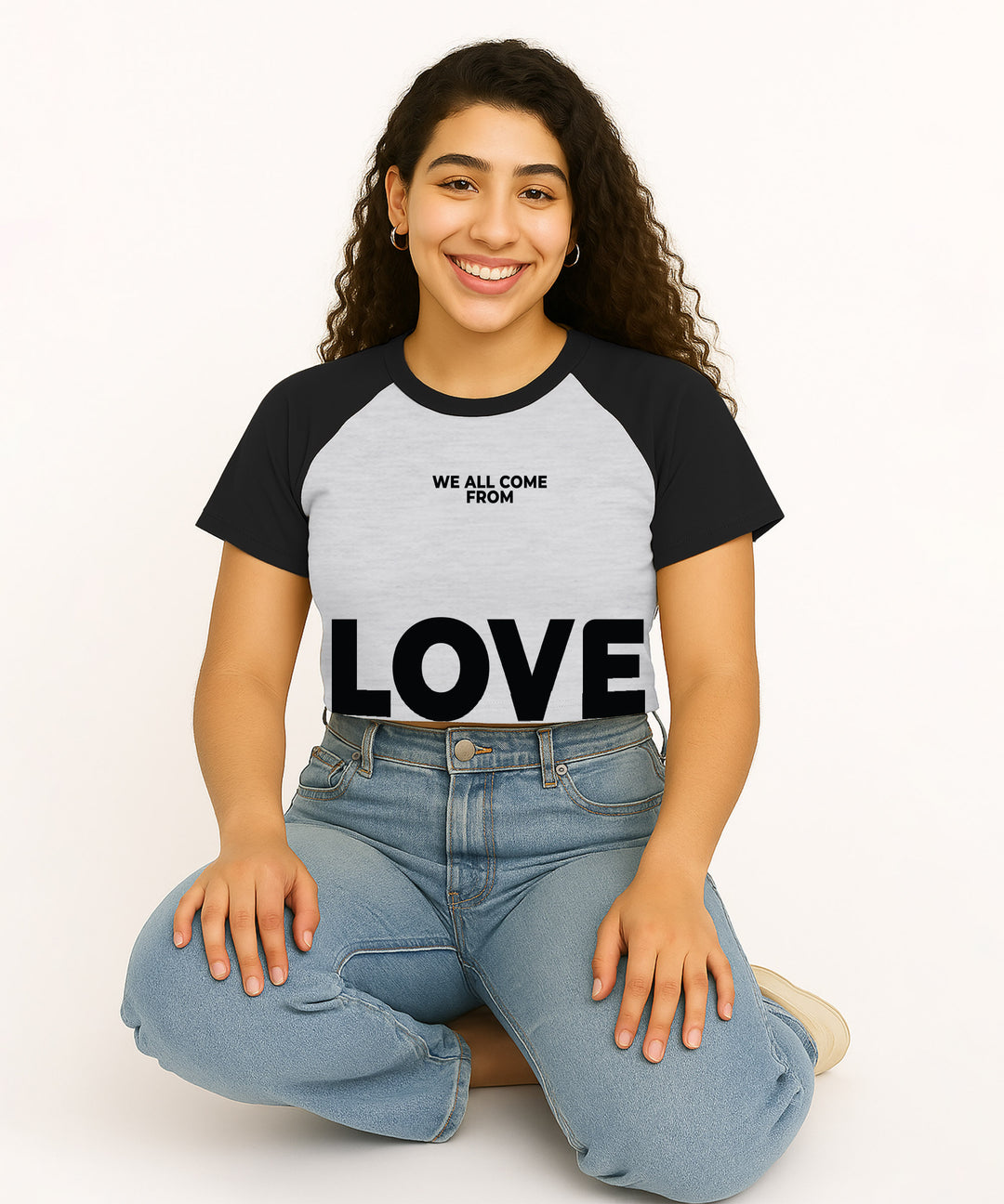 Womens Crop Top with Raglan Sleeve