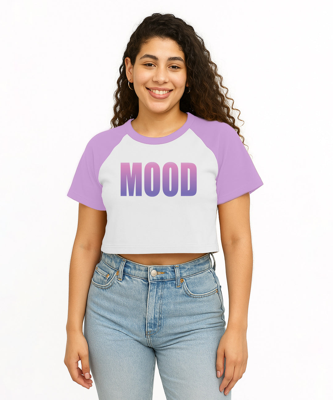 Womens Crop Top with Raglan Sleeve