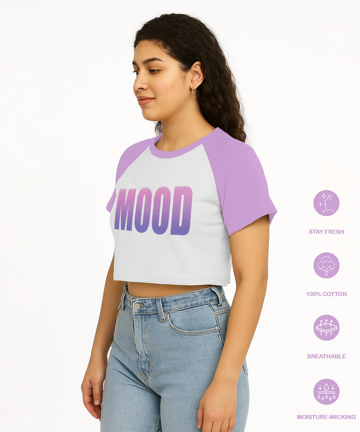 Womens Crop Top with Raglan Sleeve
