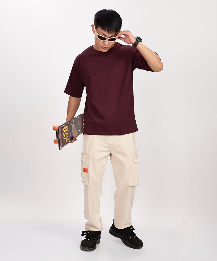 MEN'S RELAXED FIT MAROON TSHIRT