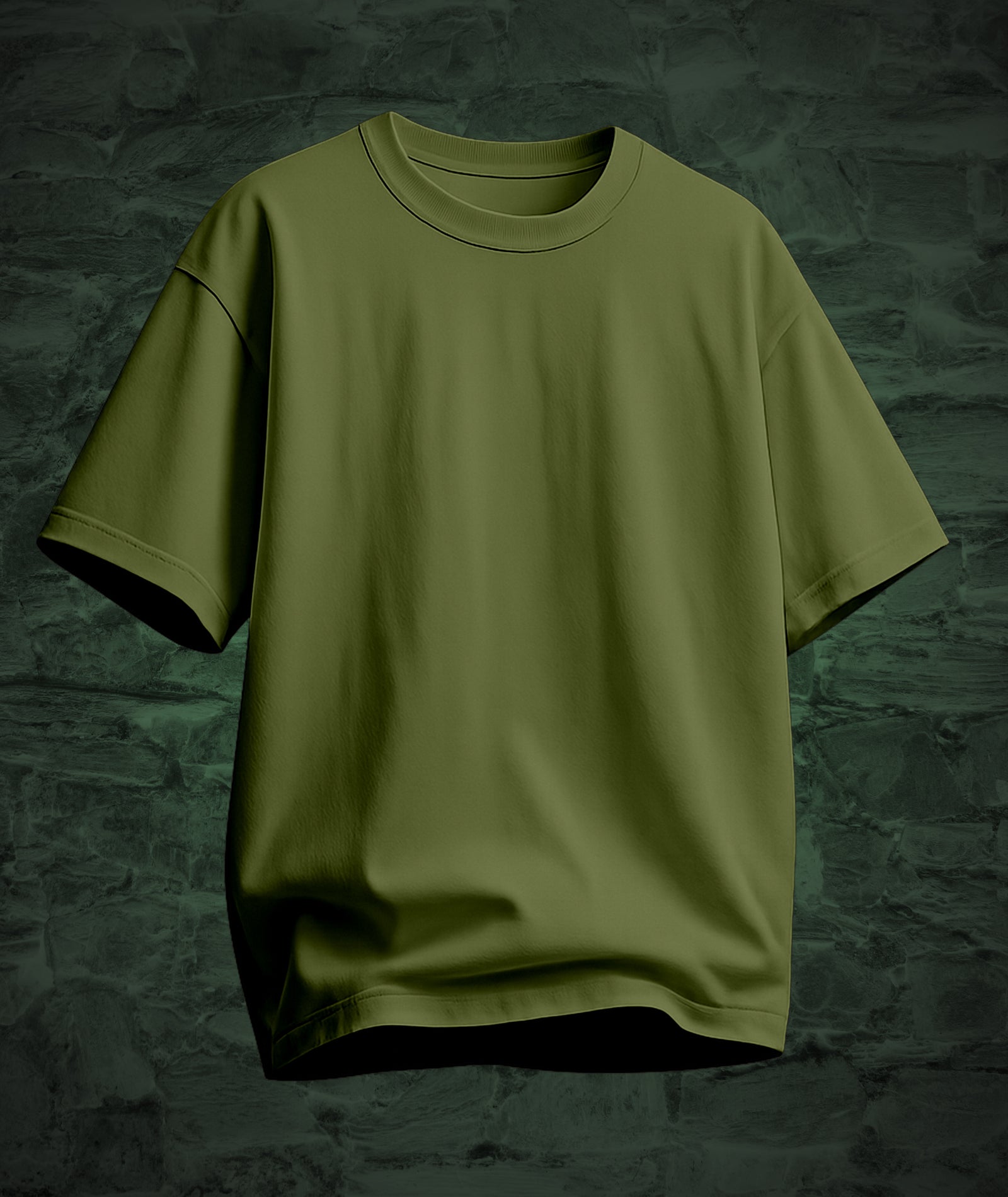 Men's Relaxed Fit Olive Green Tshirt
