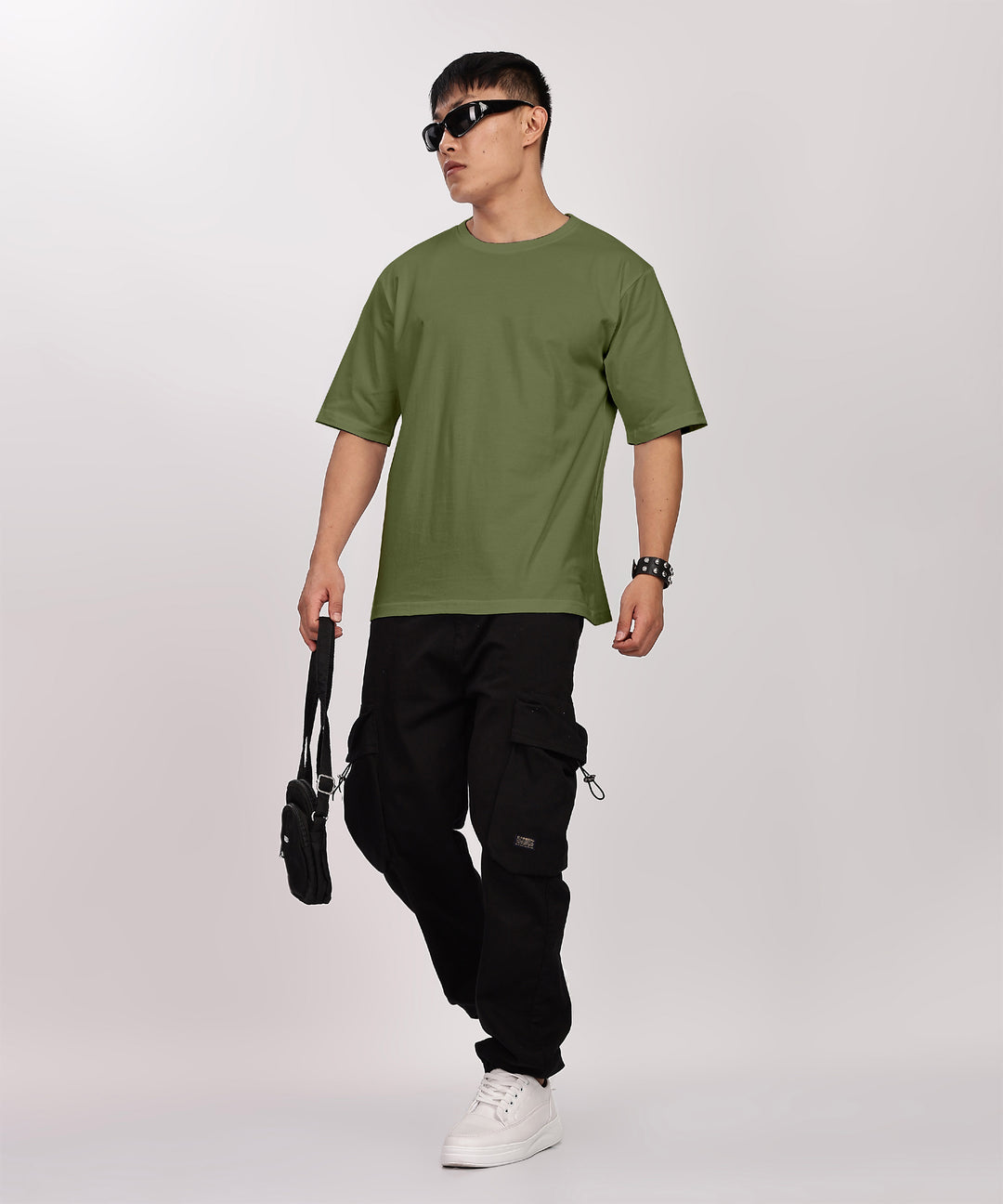 Men's Relaxed Fit Olive Green Tshirt