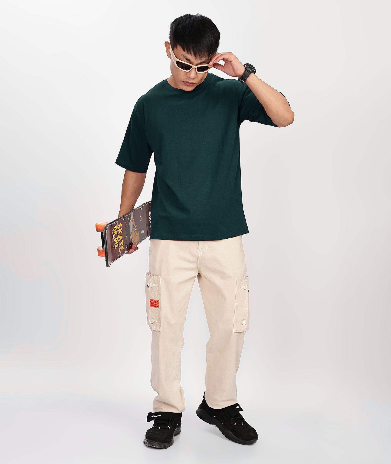 Men's Relaxed Fit Peacock Green Tshirt