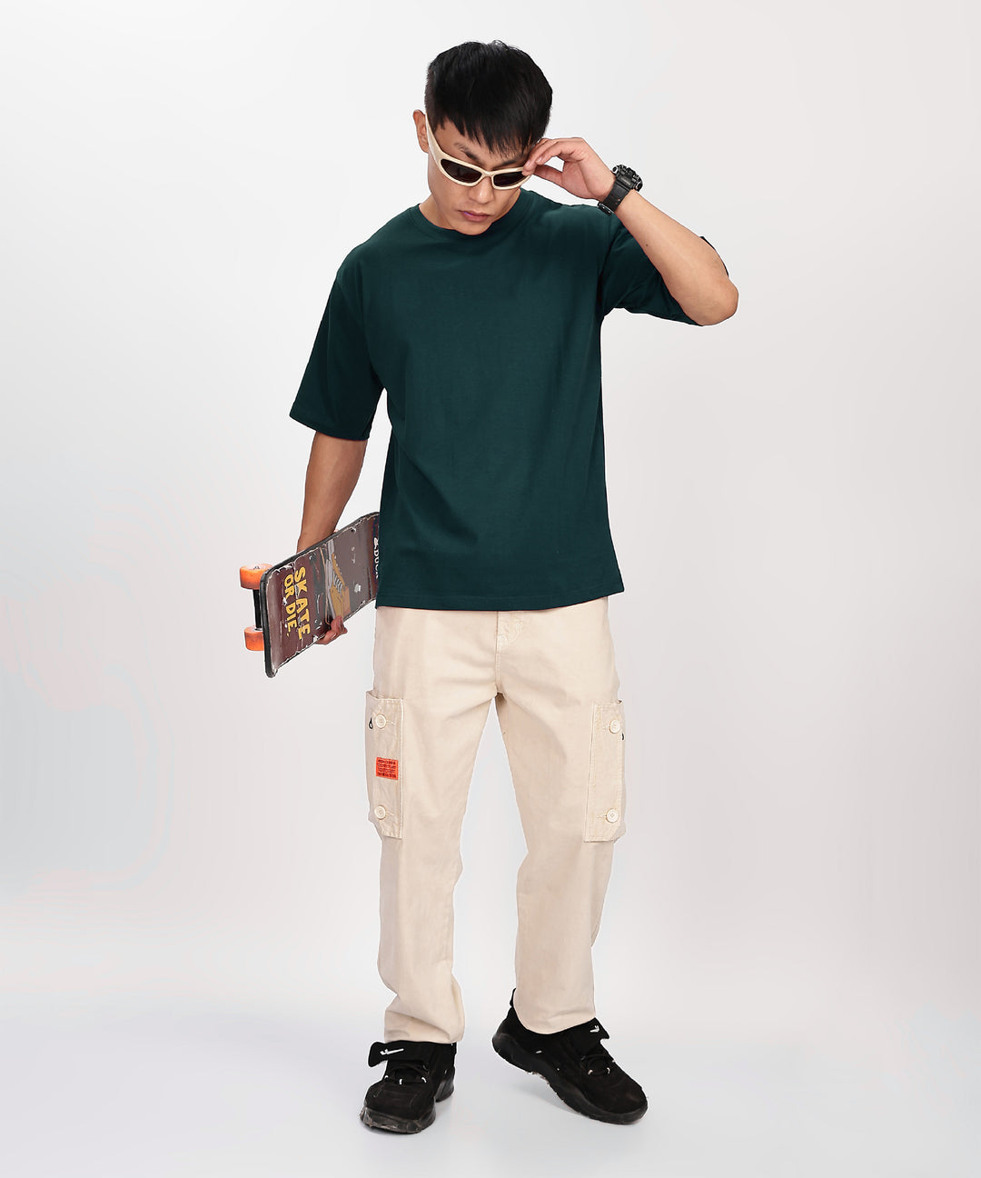 Men's Relaxed Fit Peacock Green Tshirt