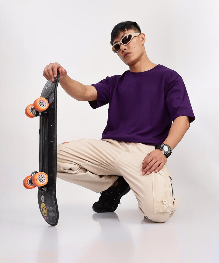 Men's Relaxed Fit Purple Tshirt