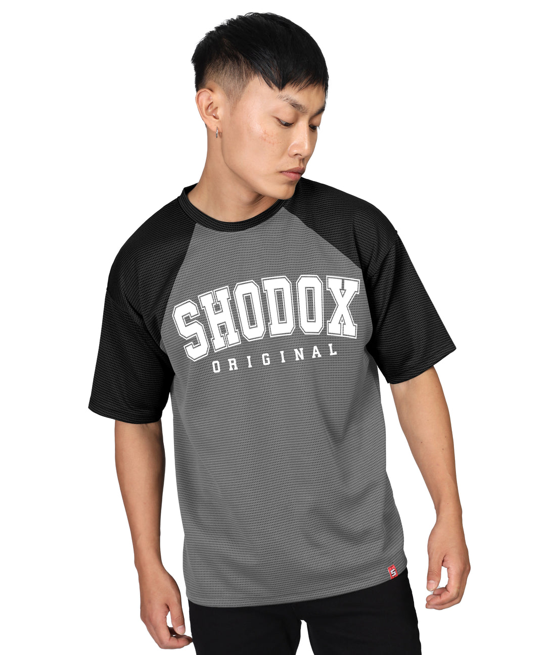 Mens Oversized Dotted T-Shirt | Gray