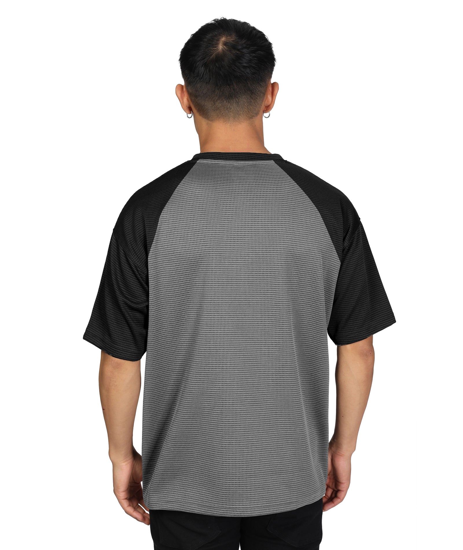 Mens Oversized Dotted T-Shirt | Gray