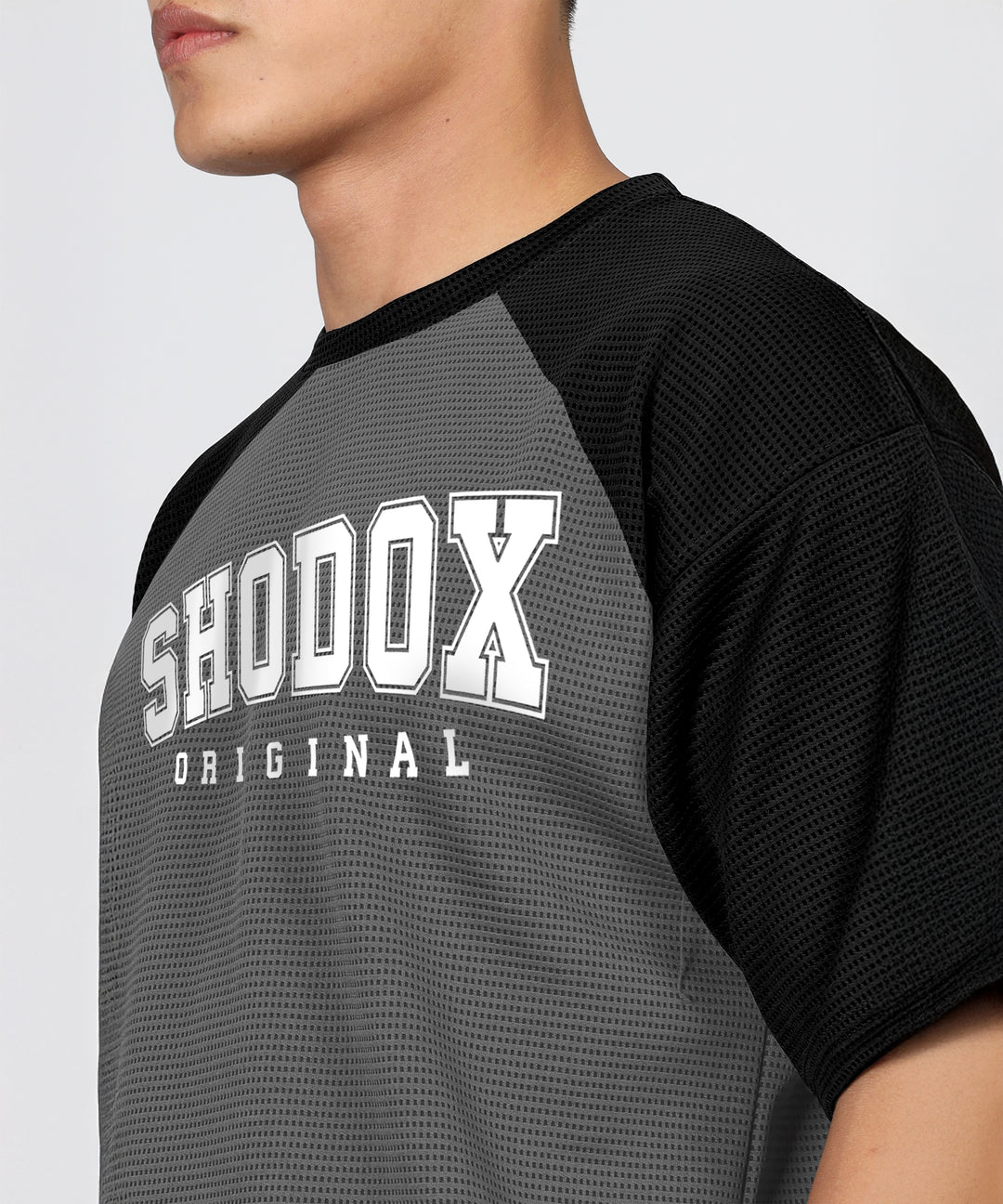 Mens Oversized Dotted T-Shirt | Gray